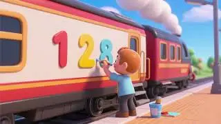 Painting Numbers on the Train | Nursery Rhymes & Kids Songs