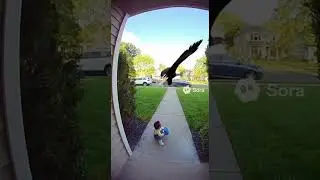 Doorbell Camera Captures Cat Saving Baby from Eagle Attack | Real-Life Hero Cat!