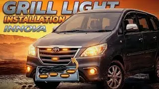 Car Grill Light Installation without Wiring Cut 👍|| How To install Car LED Grill Light At Home 😍👍