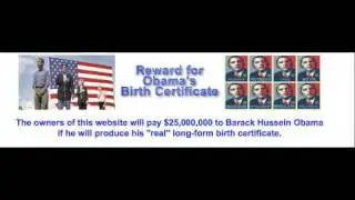 Reward for Obamas birth Certificate