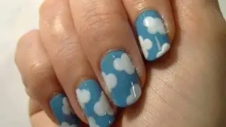 &hearts; Little Fluffy Clouds - Cute Nail Polish Art! &hearts;