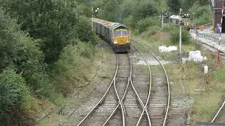 66617 Freightliner with a loaded stone train (6H02). Great Rocks Jn. 7.9.20