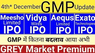 All IPO GMP Today | Meesho IPO | Vidya Wires IPO GMP | Aequs IPO | Exato IPO GMP | Stock Market Tak
