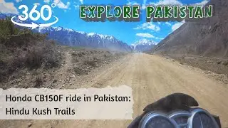 VR 360 POV Motorcycle Ride Pakistan: Hindu Kush Trails on a Honda CB150F, No Narration, Great ASMR