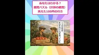 あなたはわかる？錯覚パズル（計算の錯覚）消えた100円の行方