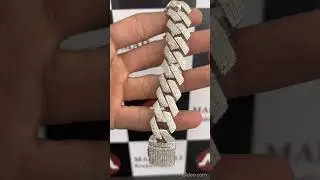 14MM Round cut Moissanite diamond 925 Sterling Silver cuban Bracelet Hip Hop Miami Cuban Bracelet