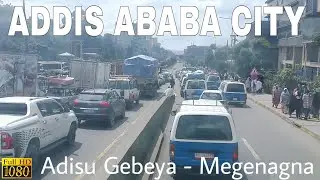 Adisu Gebeya to Megenagna , Addis Ababa driving downtown 2022