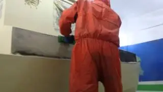 Wooden boat sanding primer. Guide coat sanding