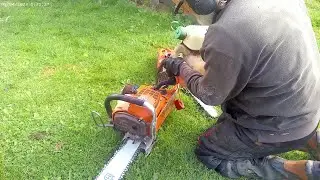 Husqvarna 2100 Cold start with no Decompression and choke removed 5-6 pulls away we go