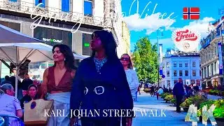 Oslo Summer Walk 🇳🇴 | Karl Johan Street & City Center Tour in 4K ☀️ 