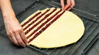 Любимый рецепт семьи! Десерт из слоёного теста, всего за 10 минут