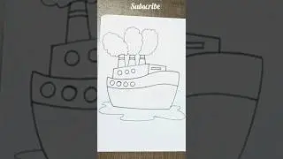 ship drawing 🚢 // how to draw ship 🚢😆 #shorts #drawing #easydrawing #ship