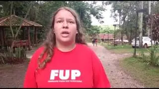 Cibele Vieira, coordenadora do Sindipetro SP destaca ilegalidade do ataque policial &agrave; ENFF