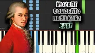 Mozart - Concerto No. 21, K467 - EASY - [Piano Tutorial] (Synthesia) (Download MIDI + PDF Scores)