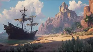 Sands of the Sunken Temple | Desert-Inspired Fantasy Metal & Coastal Ambience (1 Hour)