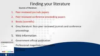 M&D Training Workshop - Literature Review - Environmental and Animal Sciences - Dr Ginindza