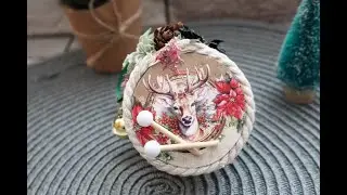 Small Christmas tree drum ornament