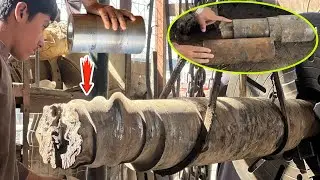 The Stone Crushing Machine Shaft Broken Into Center So Mechanic Repair In A New Way 