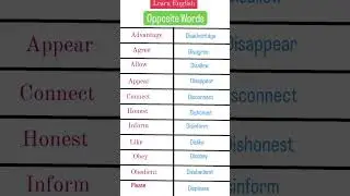 Opposite Words || 'Dis' Prefixe. #english