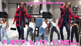 PRETTY LITTLE THING JEANS TRY-ON HAUL | TALL GIRL FRIENDLY |SUPER CUTE & AFFORDABLE| BeautifulBarbie