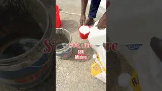 SBR Mixing in waterproofing #shortfeed #short #urp #roofwaterproofing #fosroc