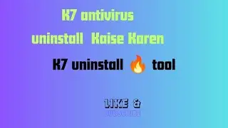 how to remove K7 antivirus #computer #uninstall #k7 antivirus ko computer se kaise hataye