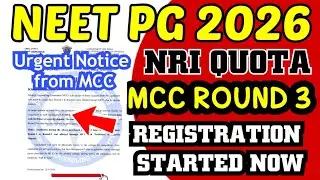 Breaking🔥MCC Round 3 NEET PG 2025 Counselling Process Started #neetpgtamil #neet #mcccounselling