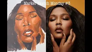 Marker Sketch with Me | Ohuhu Portrait Set | Drawing Lizzo | Misha Luxe