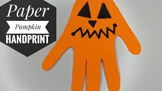 Paper Pumpkin Handprint | Paper Crafts for Kids | #shorts