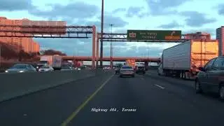 Канада(часть.45)Driving in Toronto. Highway 401, 404. April 15, 2018 (music)