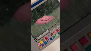 Computer crash landing 🛸💖 #ufo #acrylicpainting