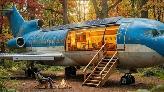 I Turned an Abandoned Airplane Into a Luxury Off-Grid Home | Silent Solo Build