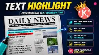 How to Highlight Text in KineMaster | Text Highlighting Tutorial |  paper, pdf  Text  Highlight edit