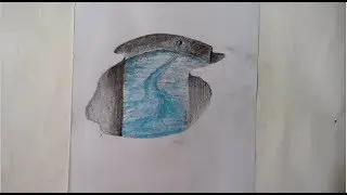 3D Water Pond Drawing | How to Draw 3D Water Pond on Paper | Speed Drawing