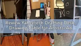 Review Yaheetech Drafting Desk, Drawing Table for Artists/Adults, Art Desk w/Stool and 3 Slide Drawe
