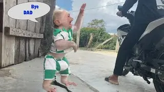 Super cute ! Little monkey SinSin cried and wanted to go with Dad