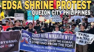 FLOOD CONTROL &  CORRUPTION ISSUES PHILIPPINES| EDSA SHRINE QUEZON CITY IN 4K