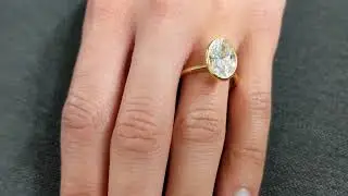 14K 18K Gold Oval cut Lab Created Diamond Women Wedding Anniversary Ring | CVD Diamond Ring