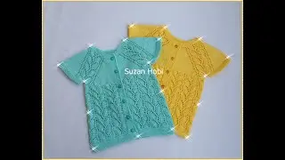 Ajurlu Yaprak Modeli , Bebek Yeleği ( Roba Kısmının İlk Kurulumu ) #Жилет  #Вязаныйжилет  #Кардиган