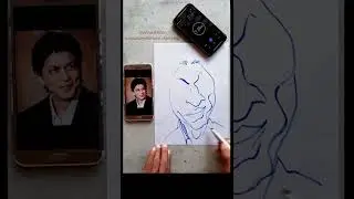 Шахрукх Кхан, карикатура 😂😜😂😜 рисуем за 3 минуты жирным маркером 👌👌 Смешное лицо #шорты
