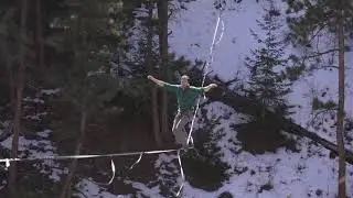 Guy Does 360 Spin Flip While Slacklining - 1124052