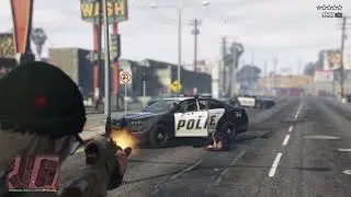 GTA 5 Random 5 star shootout + escape