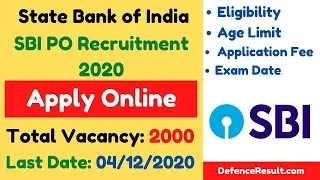 SBI PO 2020 | 2000 Posts Notification | Syllabus | Eligibility | Salary | Age All Details