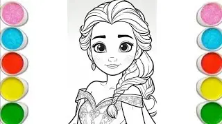 Disney Frozen Elsa and cute olaf||cute Elsa and olaf drawing||Disney princess drawing||Frozen