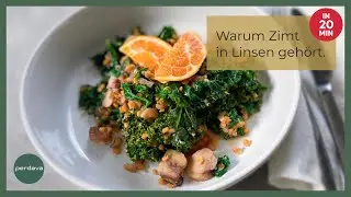 Herzhaft & schnell  Gr&uuml;nkohl mit roten Linsen & Kastanien  . One-Pot Wintergericht #veganerezepte