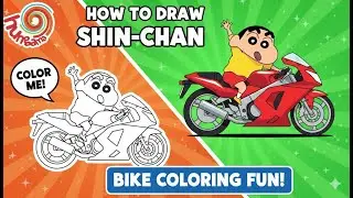 Shinchan Riding Sports Bike Drawing Tutorial