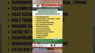 Urgent requirement for Mechanical,Electrical,Instrumentation,Civil-Long term,Short term Project