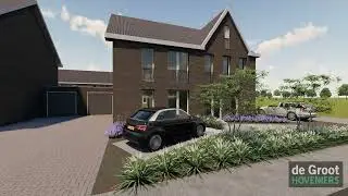 15764 | De Groot Hoveniers | 3d ontwerp | Tuin met stalen pergola, watertafel en buitenverblijf 02