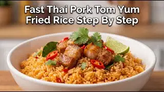 Fast Thai Pork Tom Yum Fried Rice (Khao Pad Tom Yum Moo Cooking Guide Step By Step