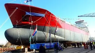 Full Ship Launch (tewaterlating) Experience with 'TASMAN' at Bodewes, The Netherlands - #951NL ✅